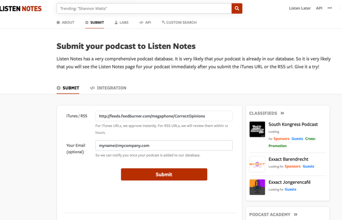 listen notes